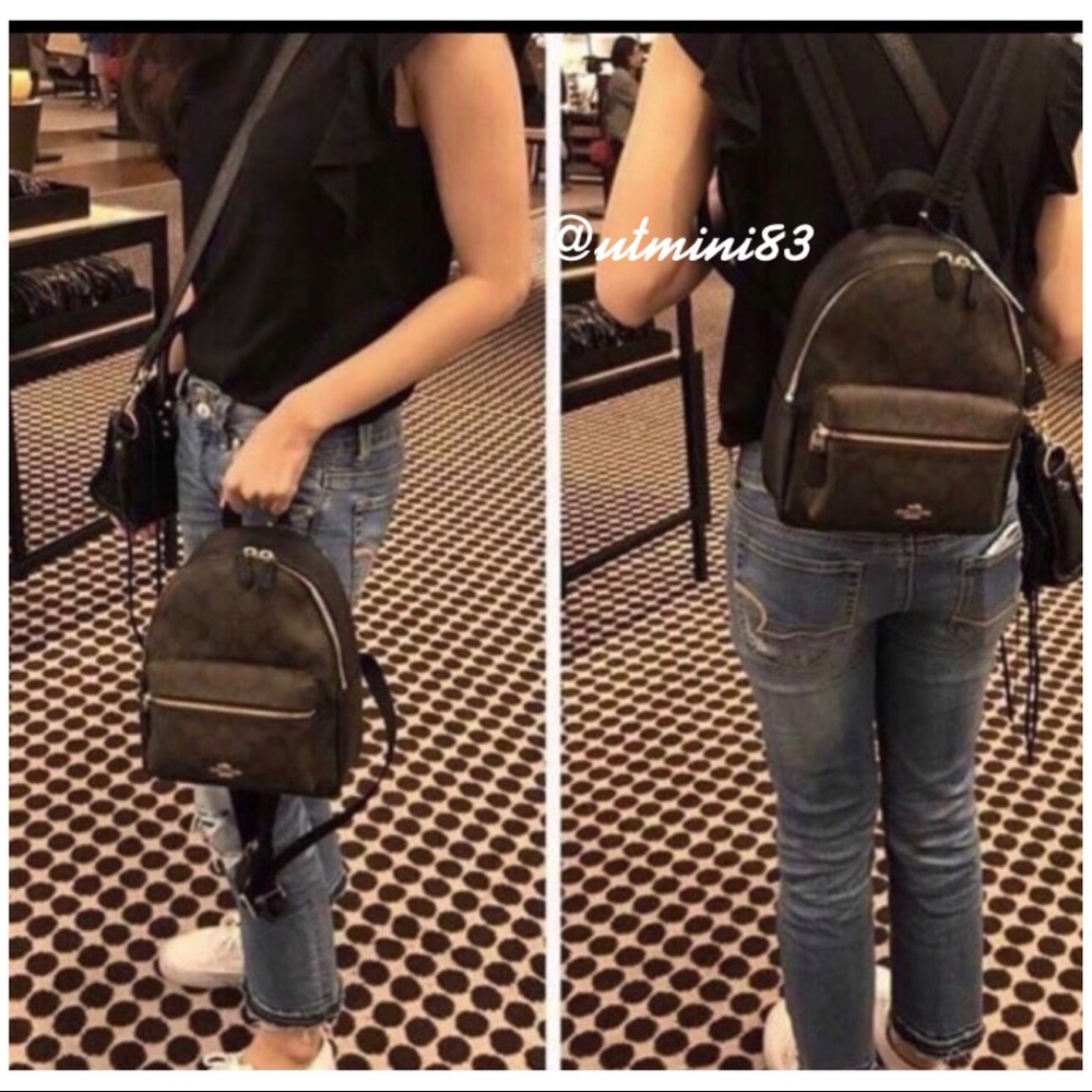 ❤️🌷coach backpack/brown/black/small size - Picture 8 of 8